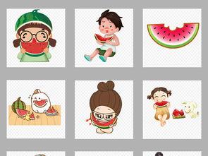 单人吃瓜画画大全图片,趣味盎然的创意瞬间